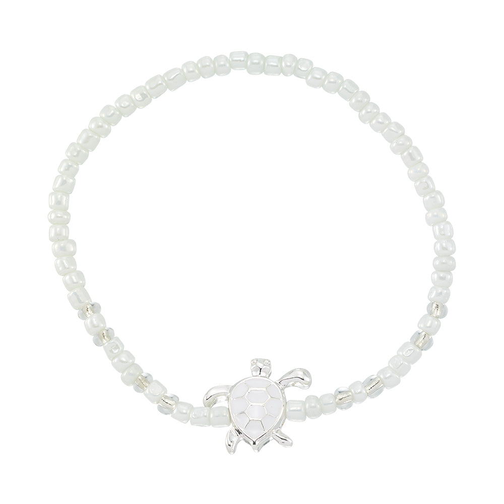 Enamel Sea Turtle Seed Bead Bracelet