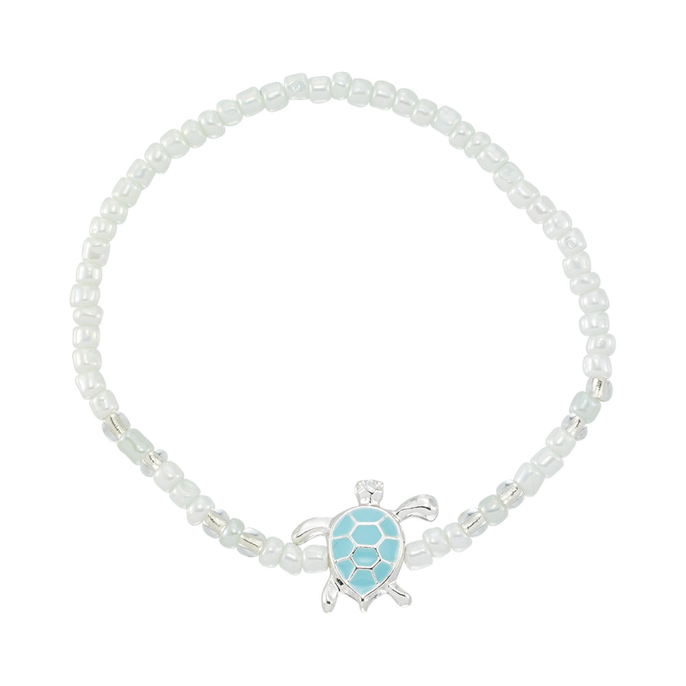 Enamel Sea Turtle Seed Bead Bracelet