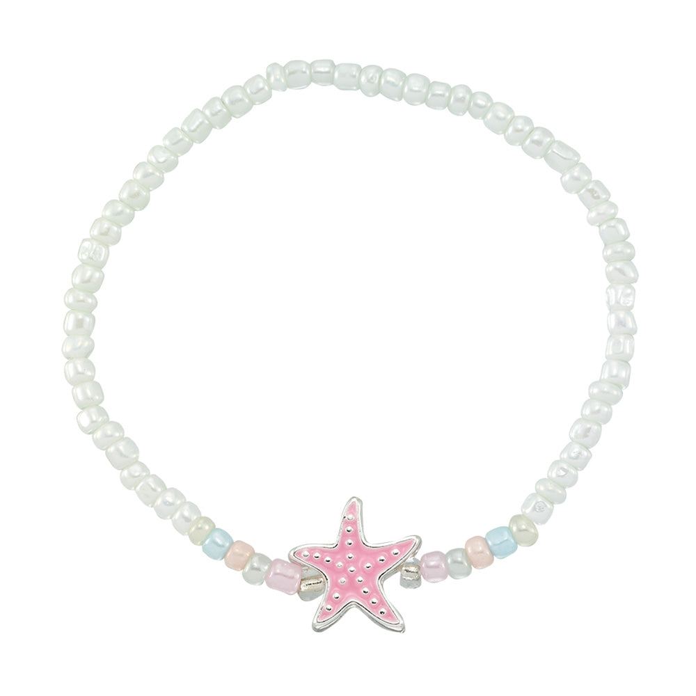 Enamel Starfish Seed Bead Bracelet