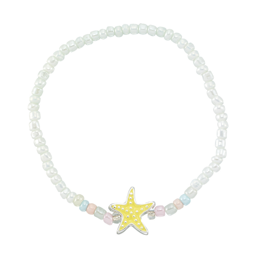 Enamel Starfish Seed Bead Bracelet