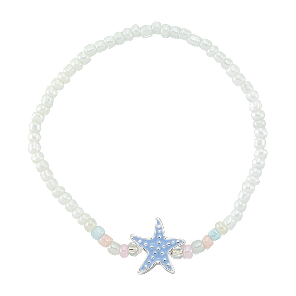 Enamel Starfish Seed Bead Bracelet
