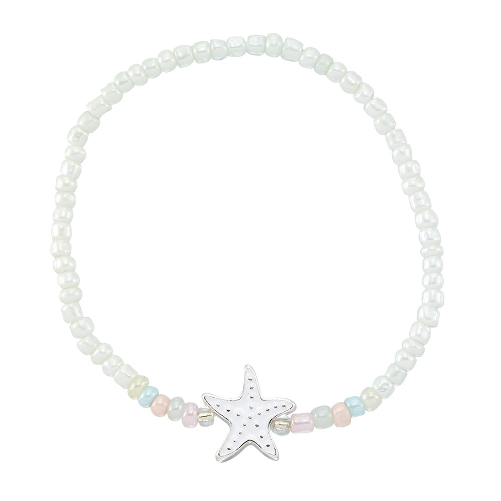 Enamel Starfish Seed Bead Bracelet