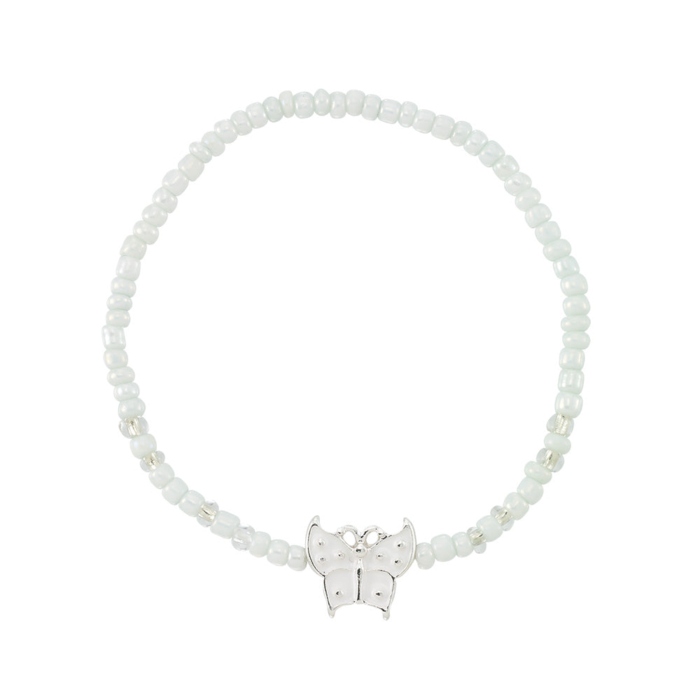 Enamel Butterfly Seed Bead Bracelet