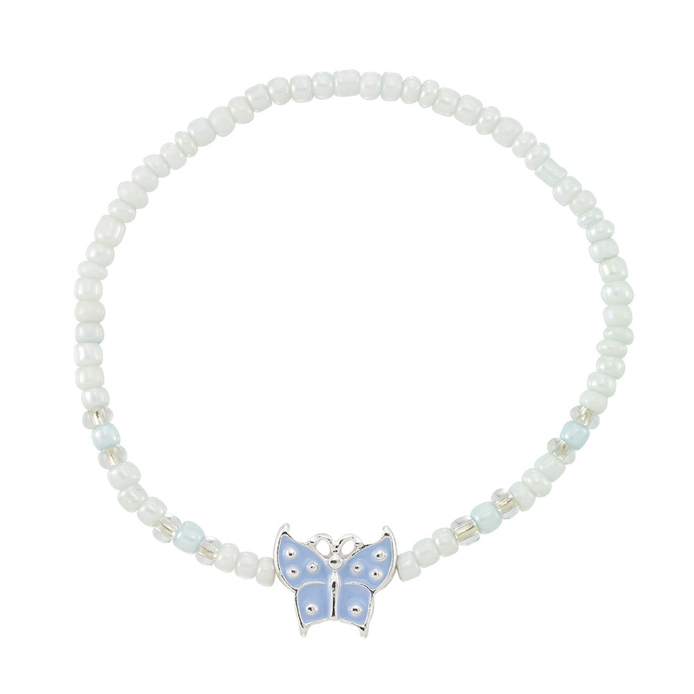 Enamel Butterfly Seed Bead Bracelet