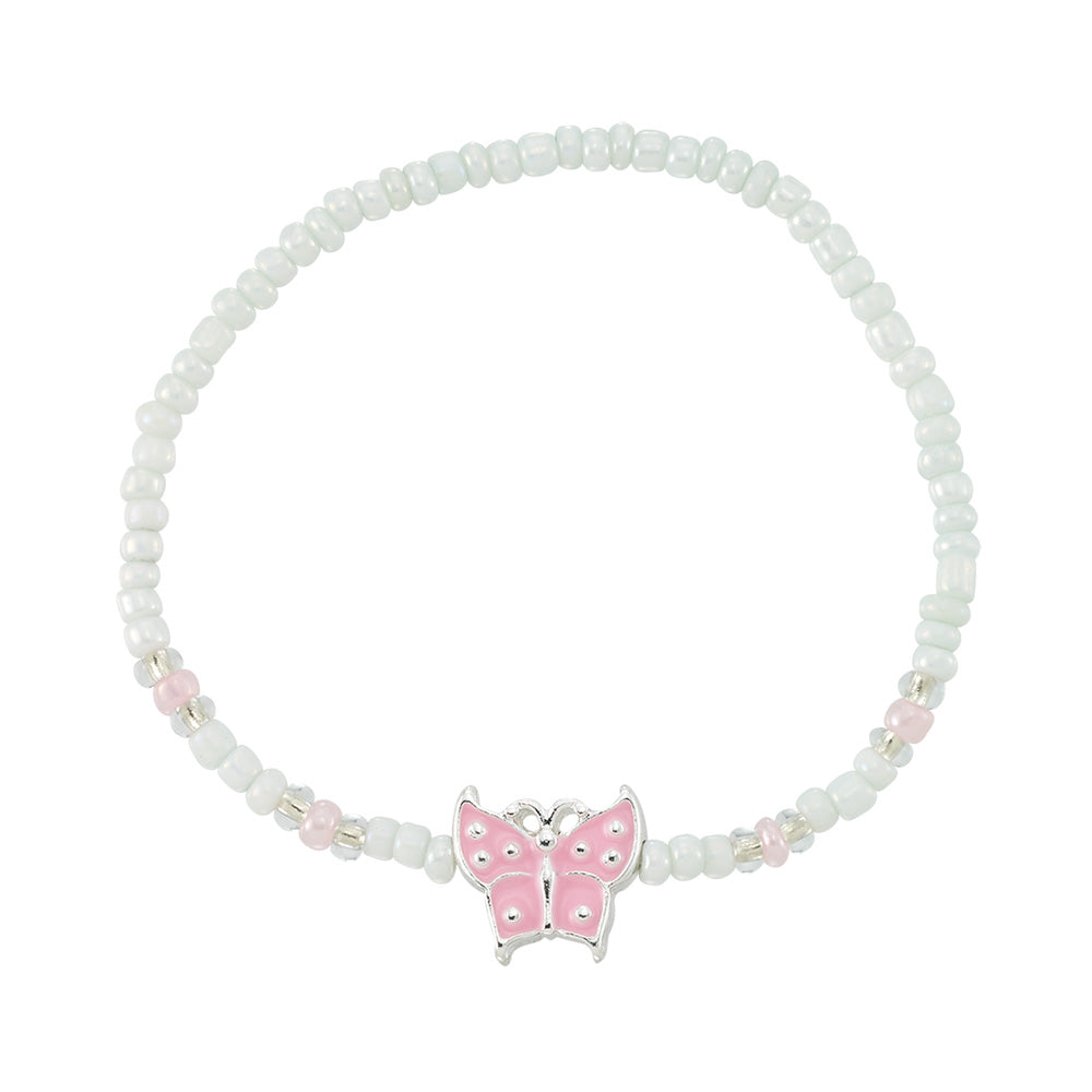 Enamel Butterfly Seed Bead Bracelet