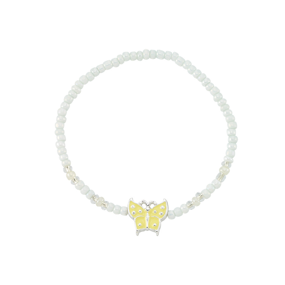 Enamel Butterfly Seed Bead Bracelet