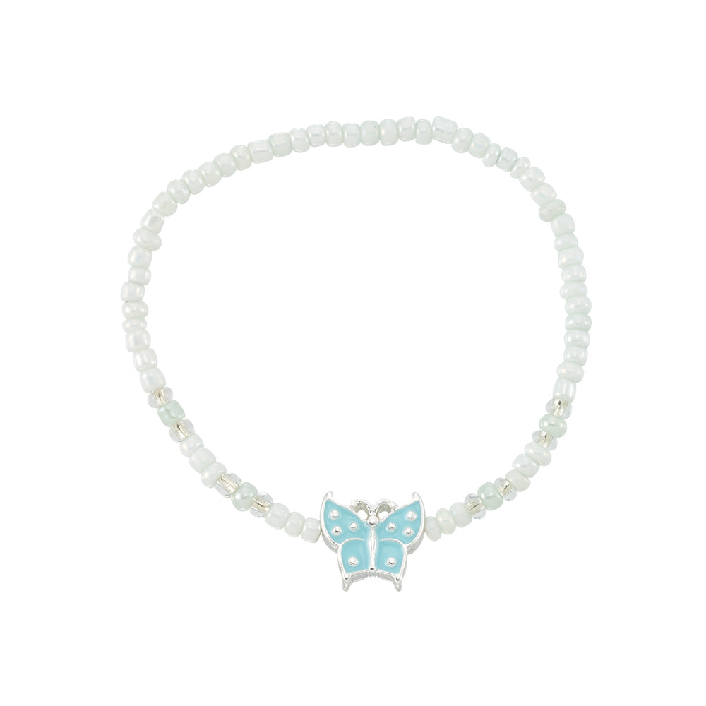 Enamel Butterfly Seed Bead Bracelet