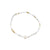Gold/White/Silver Seed Bead Freshwater Pearl Stretch Bracelet
