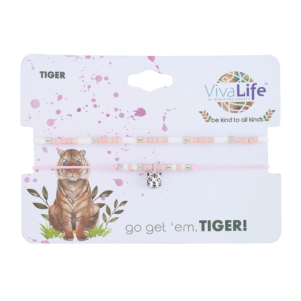 &quot;Be Kind To All Kinds&quot; Wildlife Seedbead Bracelet Set/2