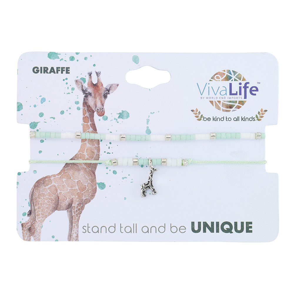 "Be Kind To All Kinds" Wildlife Seedbead Bracelet Set/2