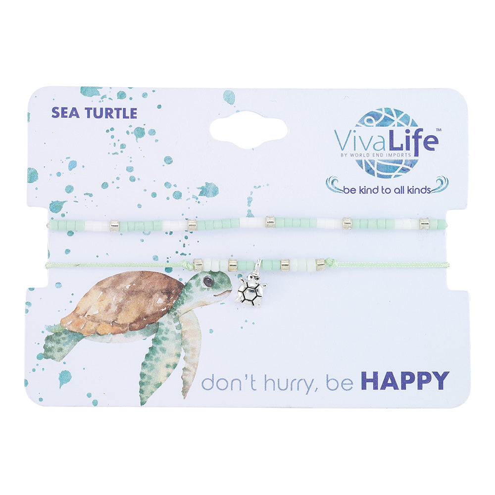 &quot;Be Kind to All Kinds&quot; Sealife Seedbead Bracelet Set/2