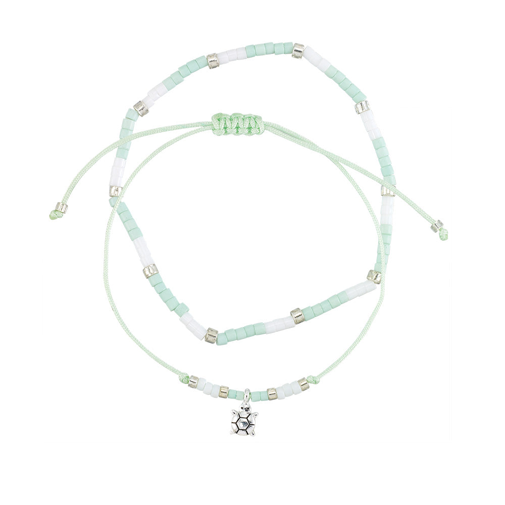 &quot;Be Kind to All Kinds&quot; Sealife Seedbead Bracelet Set/2