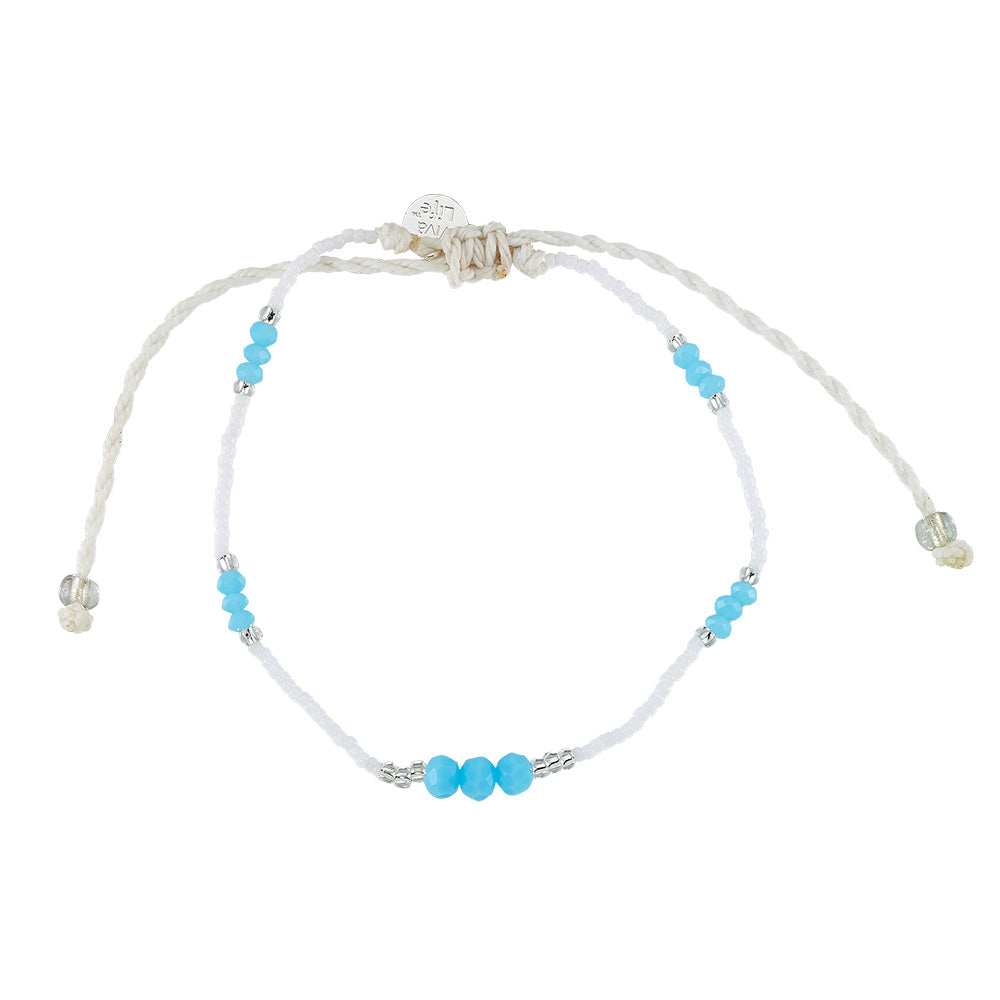 Seed Bead and Faceted Bead Wax Cord Bracelet