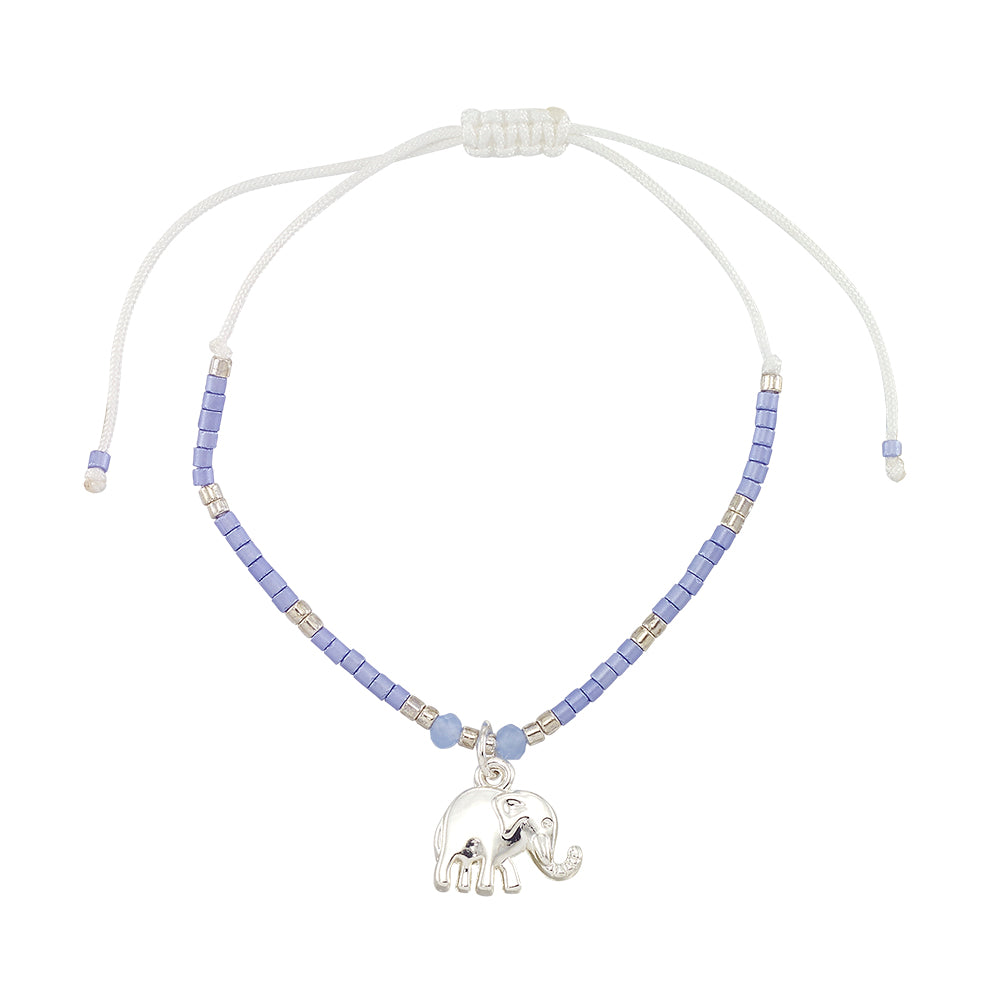Pastel Seedbead Elephant Charm Bracelet