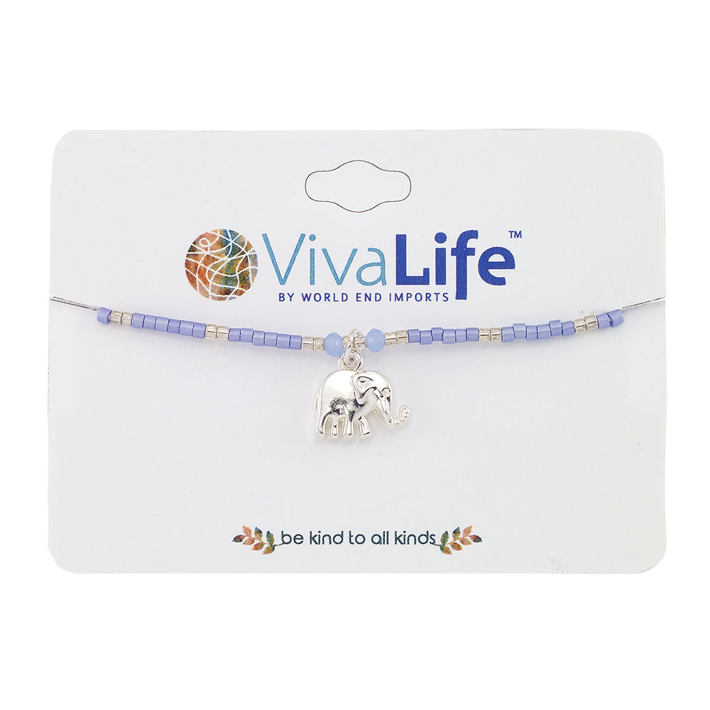Pastel Seedbead Elephant Charm Bracelet