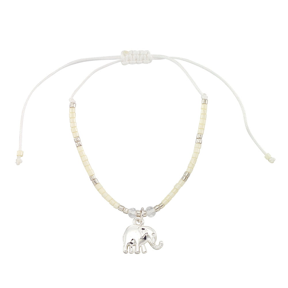 Pastel Seedbead Elephant Charm Bracelet