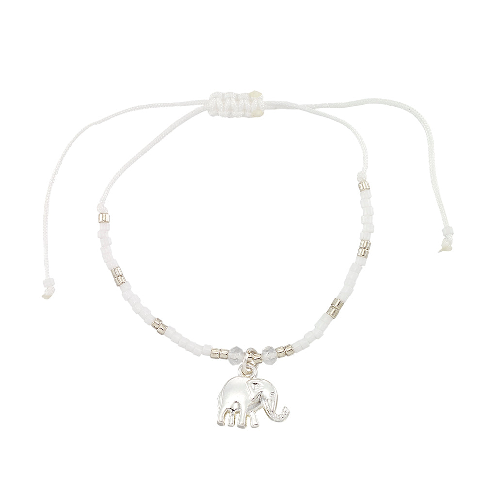 Pastel Seedbead Elephant Charm Bracelet
