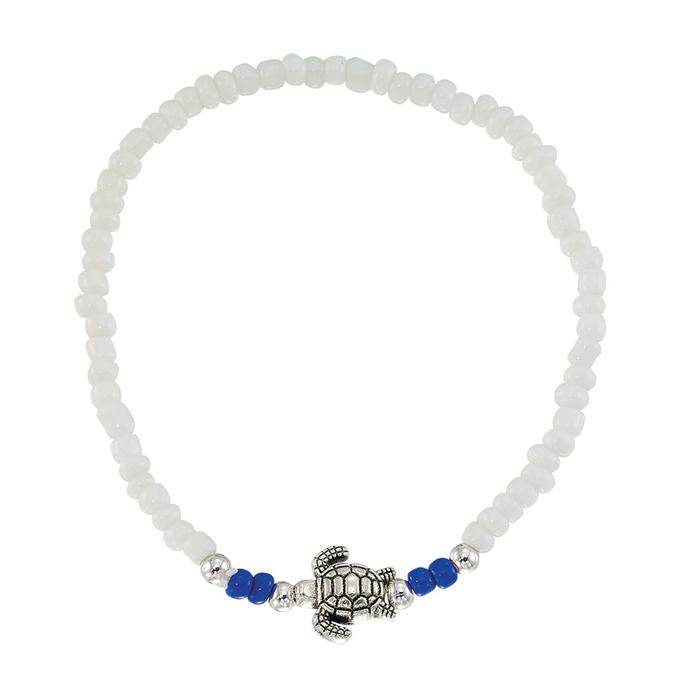 Metal Turtle Seedbead Stretch Bracelet