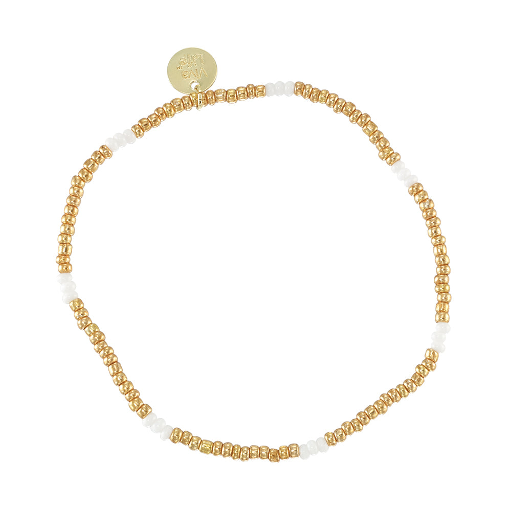 White, Silver, &amp; Gold Metallic Bracelet