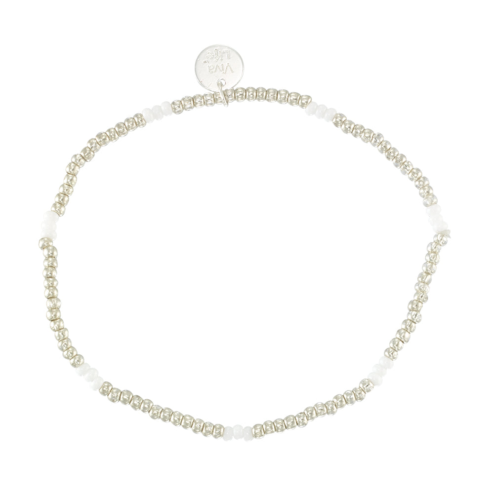 White, Silver, & Gold Metallic Bracelet