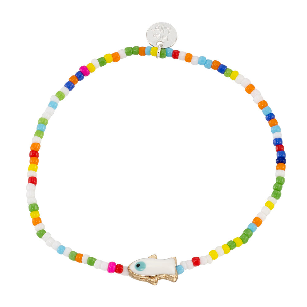 Enamel Sardine Seedbead Bracelet