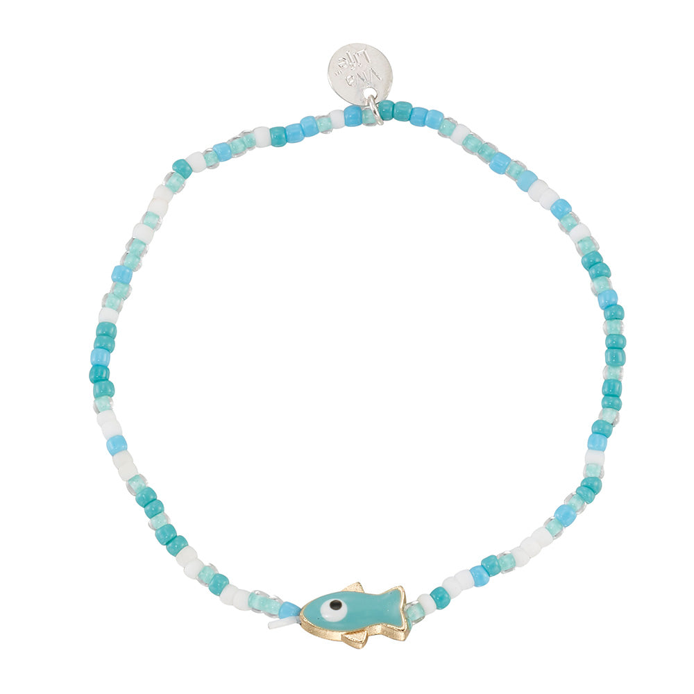 Enamel Sardine Seedbead Bracelet