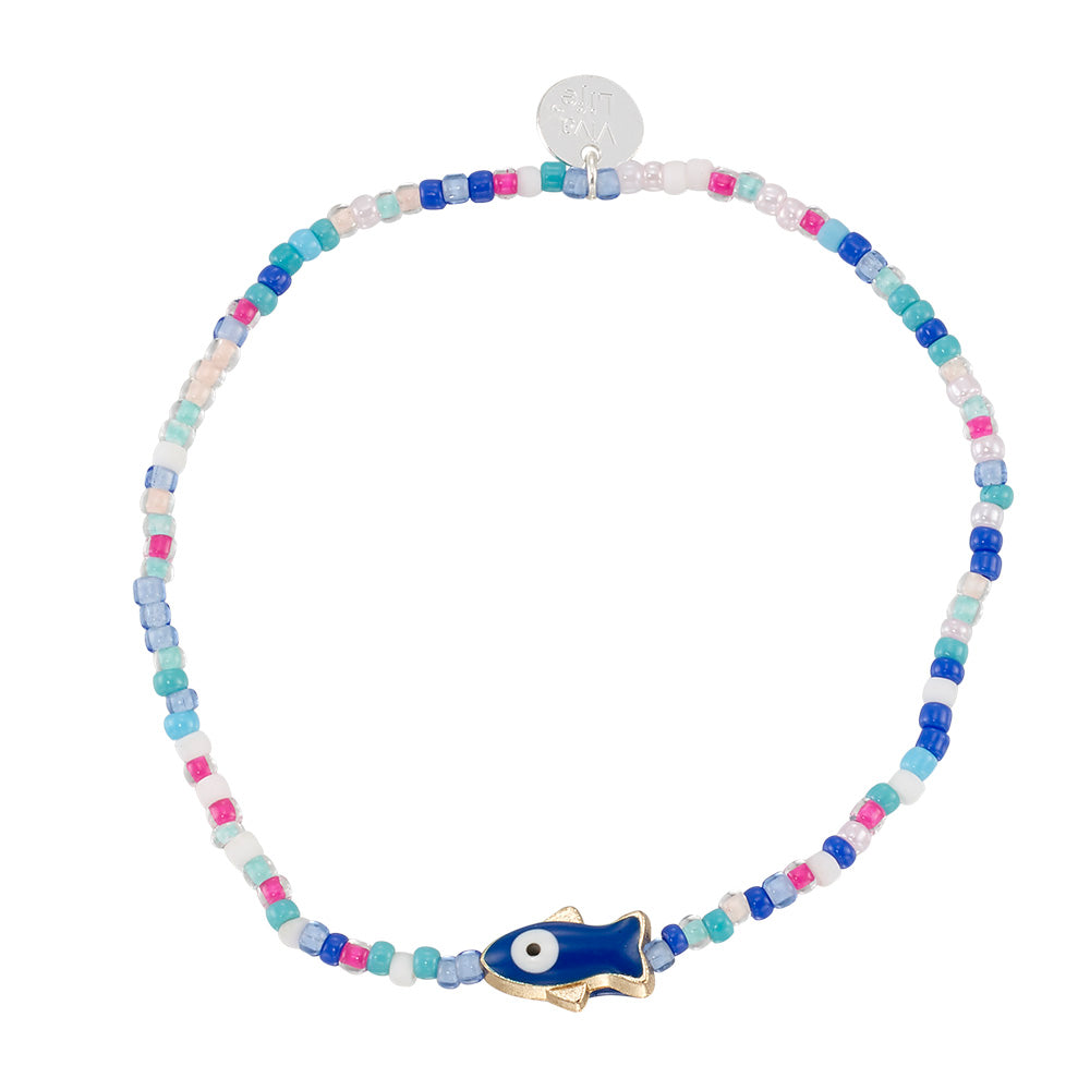 Enamel Sardine Seedbead Bracelet
