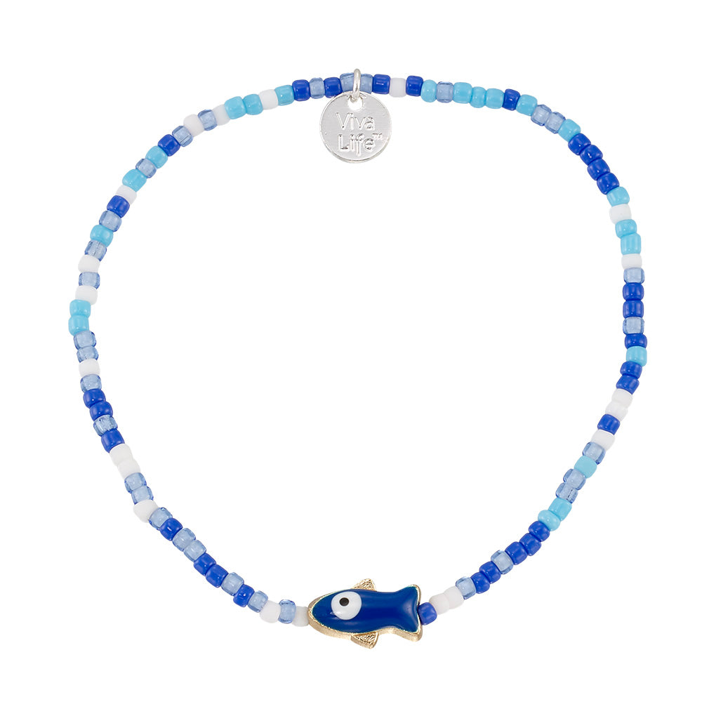 Enamel Sardine Seedbead Bracelet