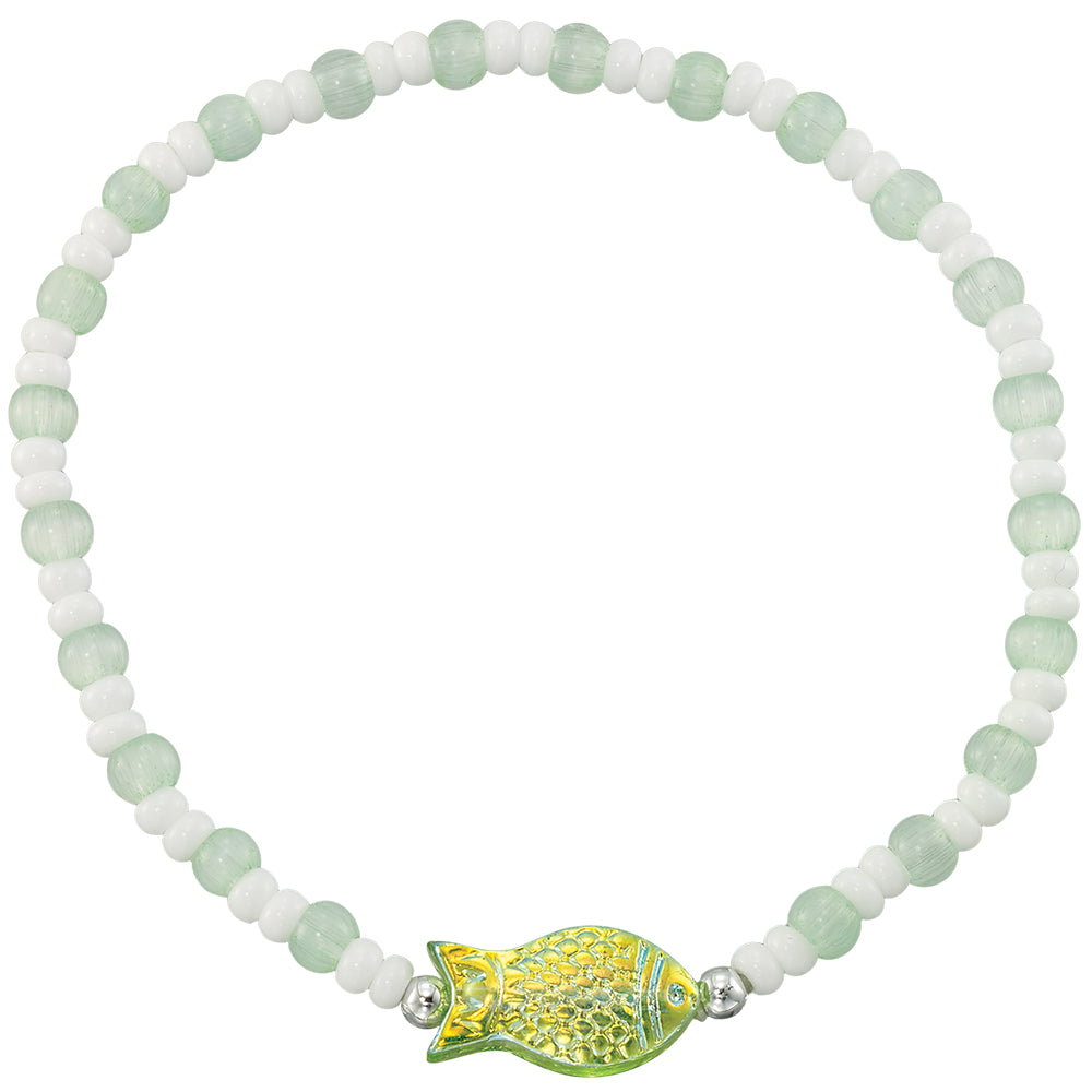 Sparkly Fish Seedbead Stretch Bracelet