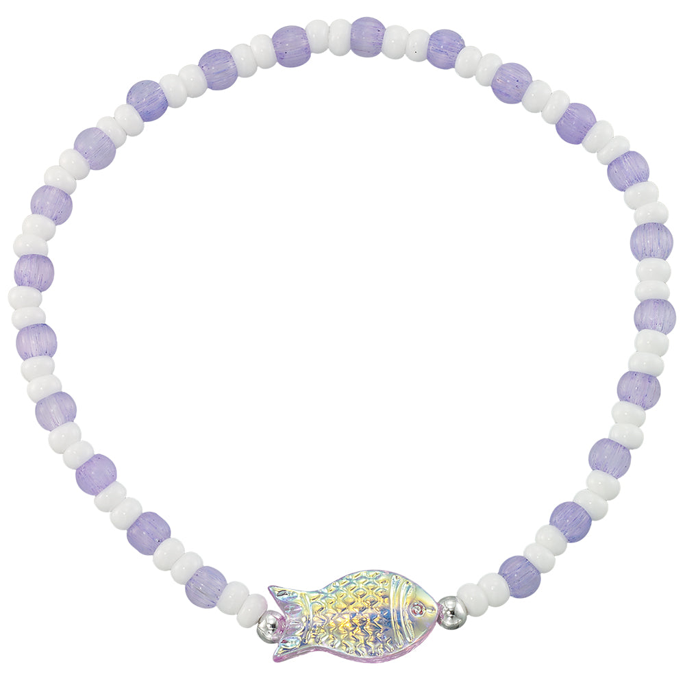 Sparkly Fish Seedbead Stretch Bracelet
