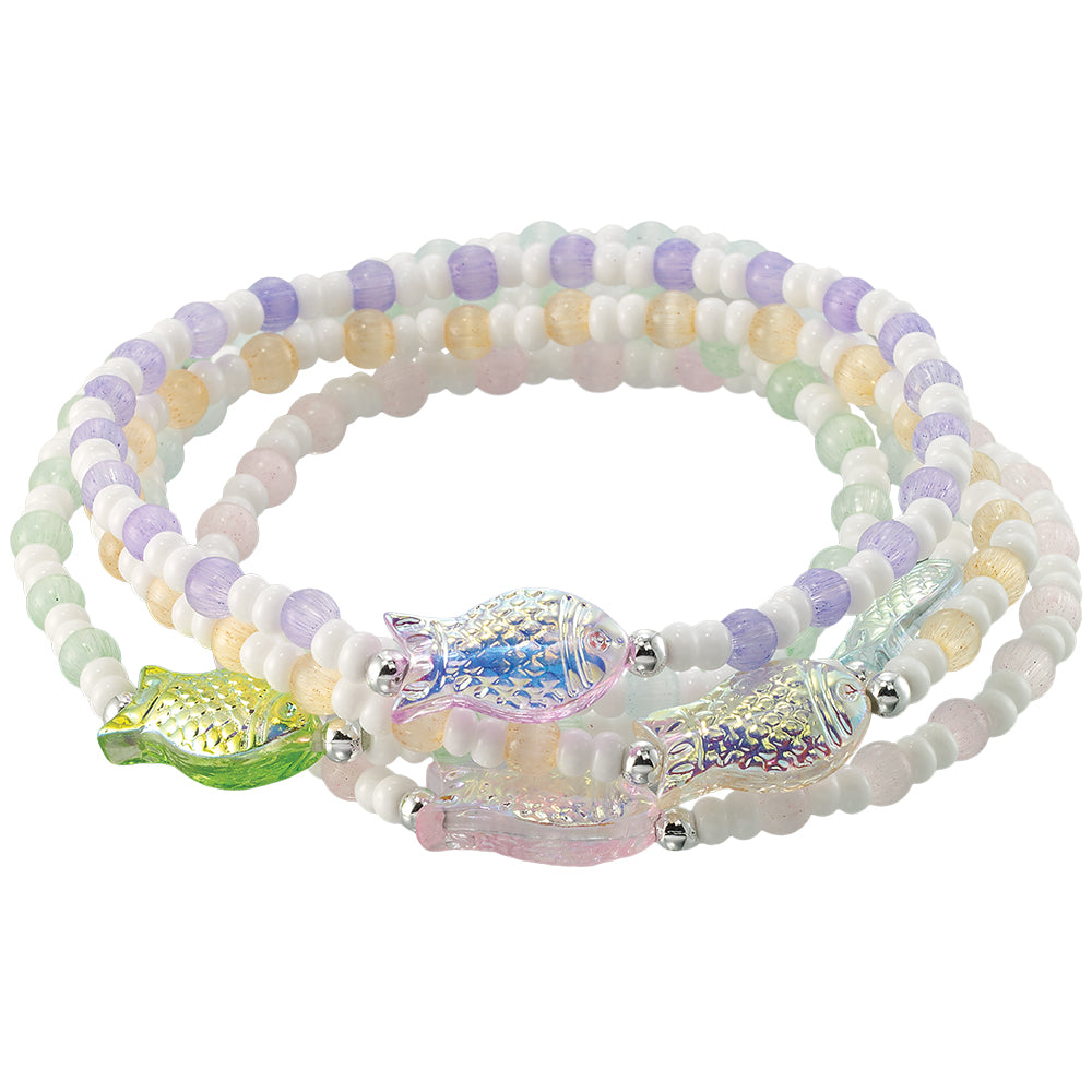 Sparkly Fish Seedbead Stretch Bracelet