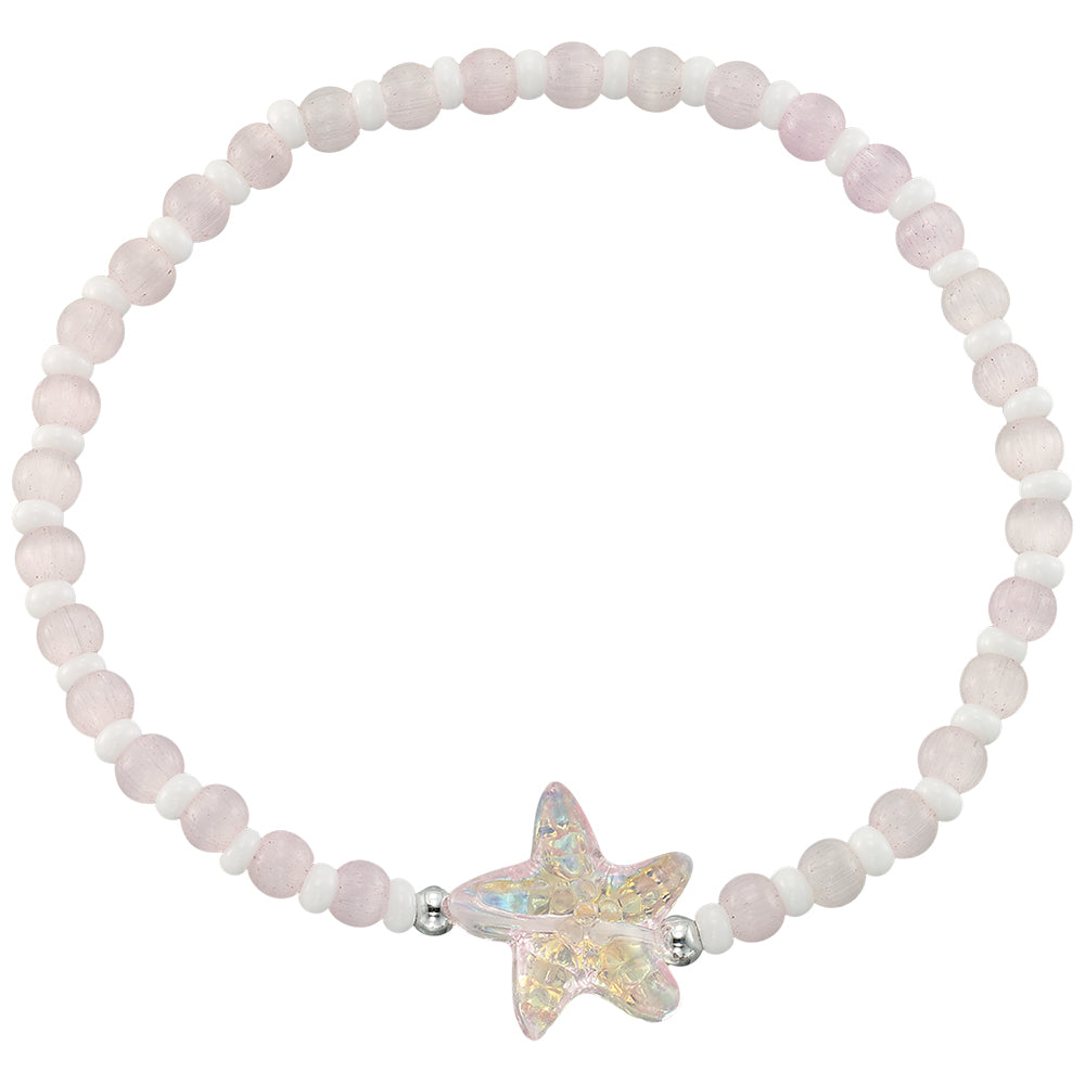 Sparkly Starfish Seedbead Stretch Bracelet