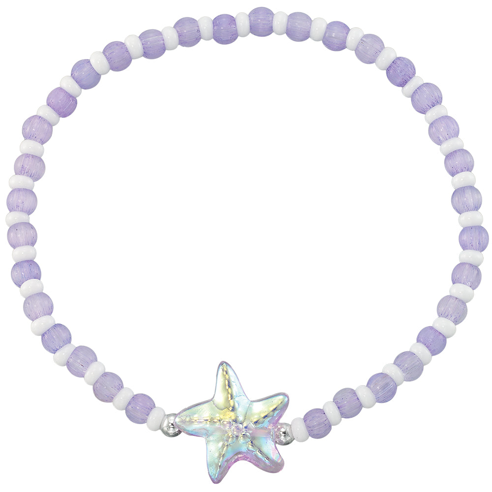 Sparkly Starfish Seedbead Stretch Bracelet