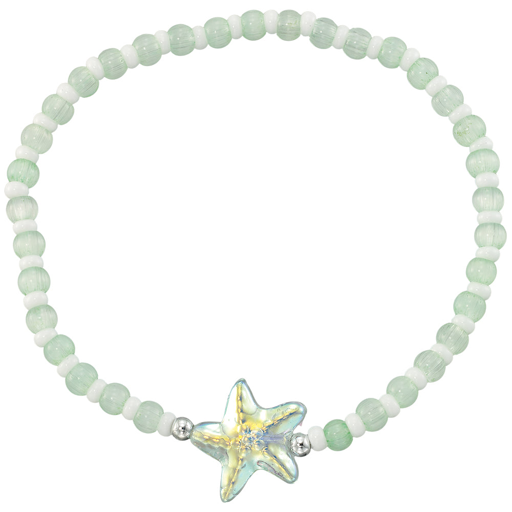 Sparkly Starfish Seedbead Stretch Bracelet