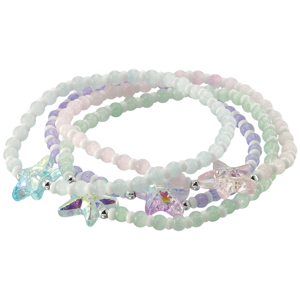 Sparkly Starfish Seedbead Stretch Bracelet