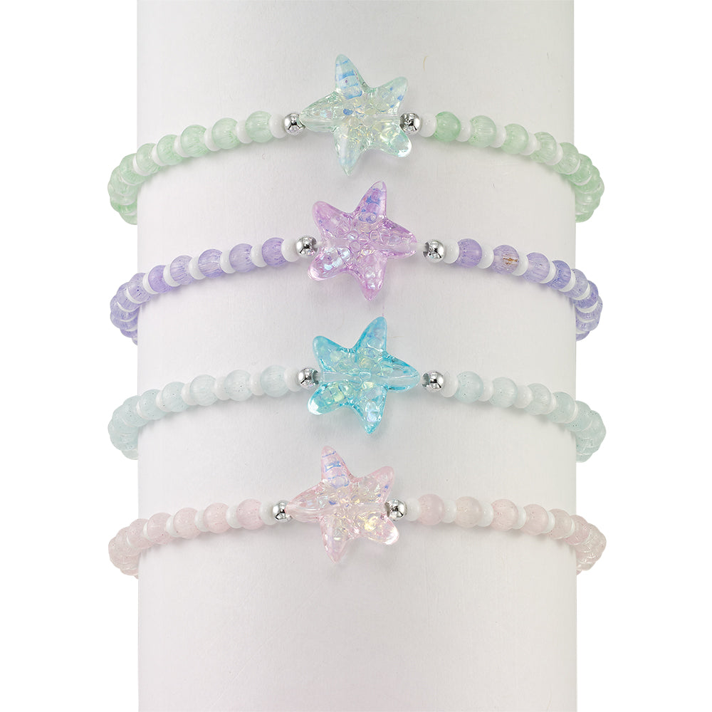 Sparkly Starfish Seedbead Stretch Bracelet