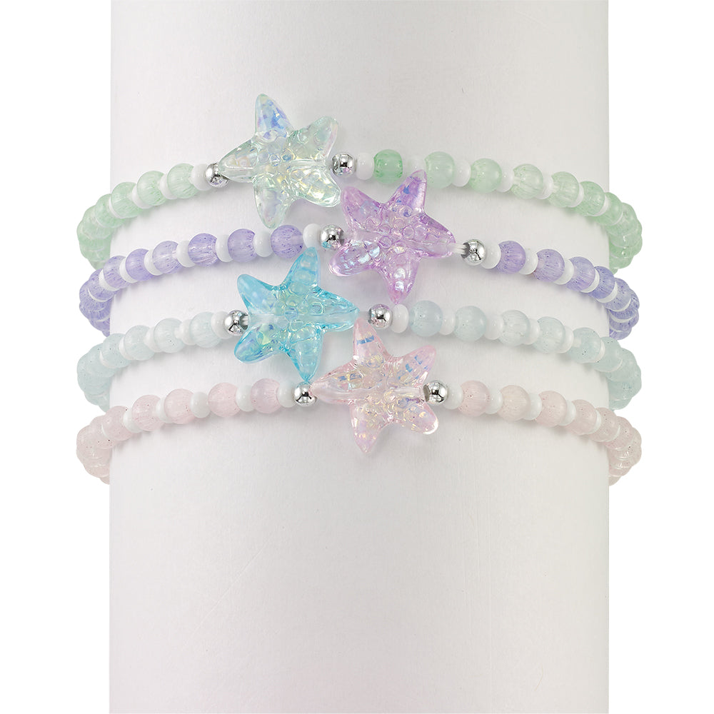 Sparkly Starfish Seedbead Stretch Bracelet
