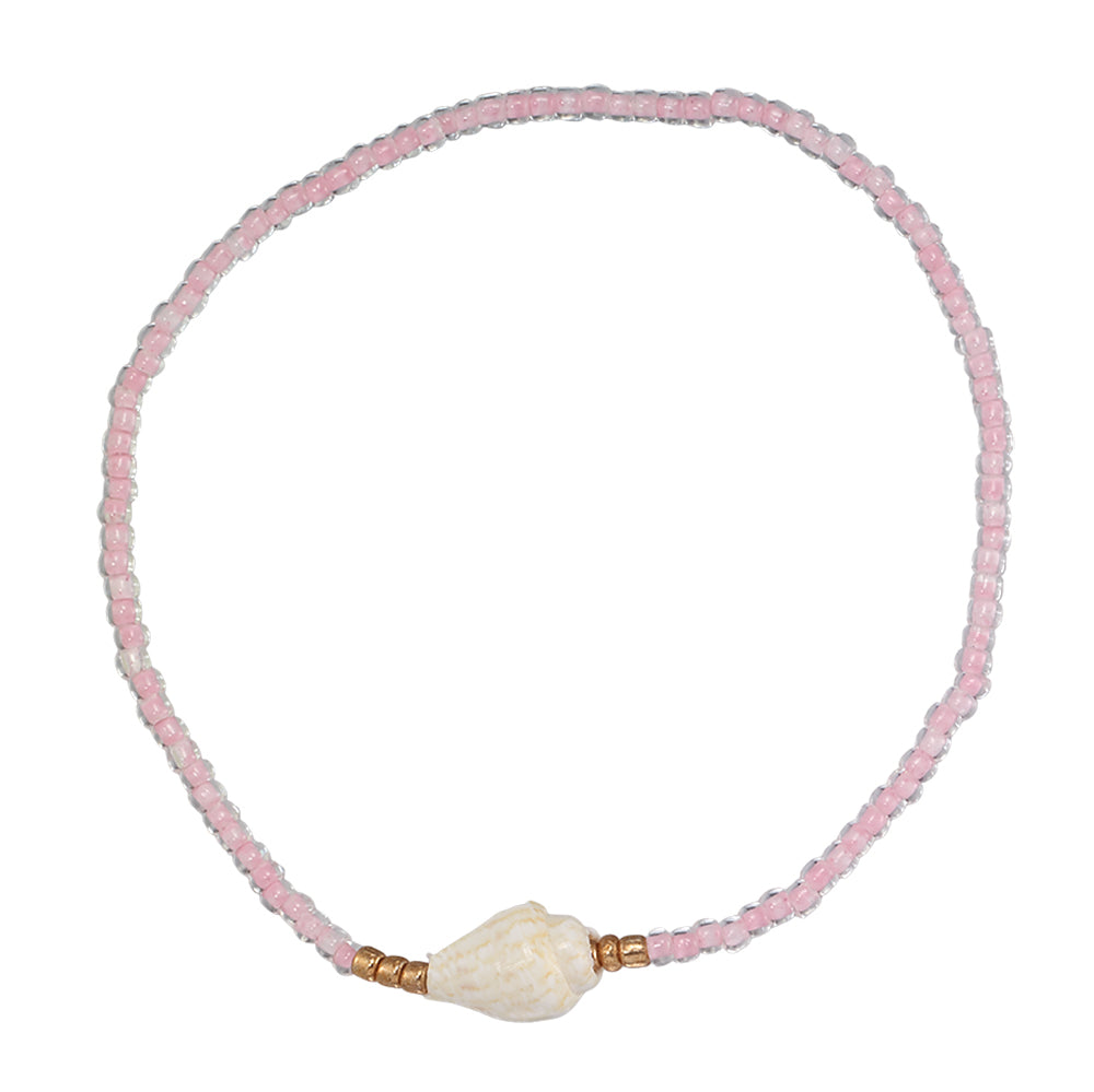 Conch Shell Seedbead Stretch Bracelet
