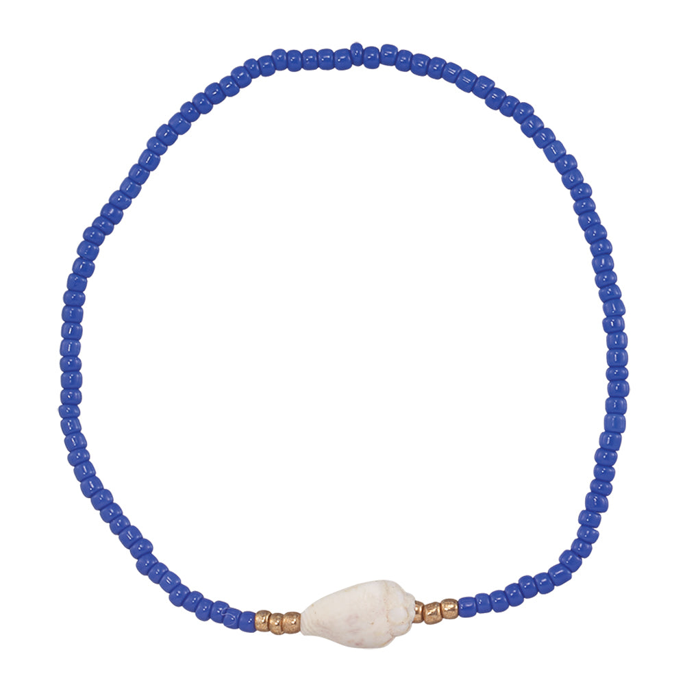 Conch Shell Seedbead Stretch Bracelet