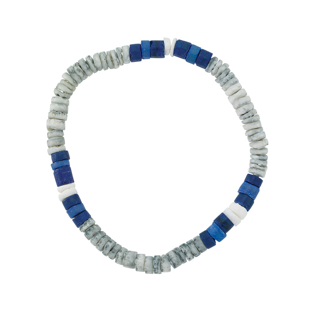 Blue Coco/Grey Clam Shell 7&quot; Bracelet