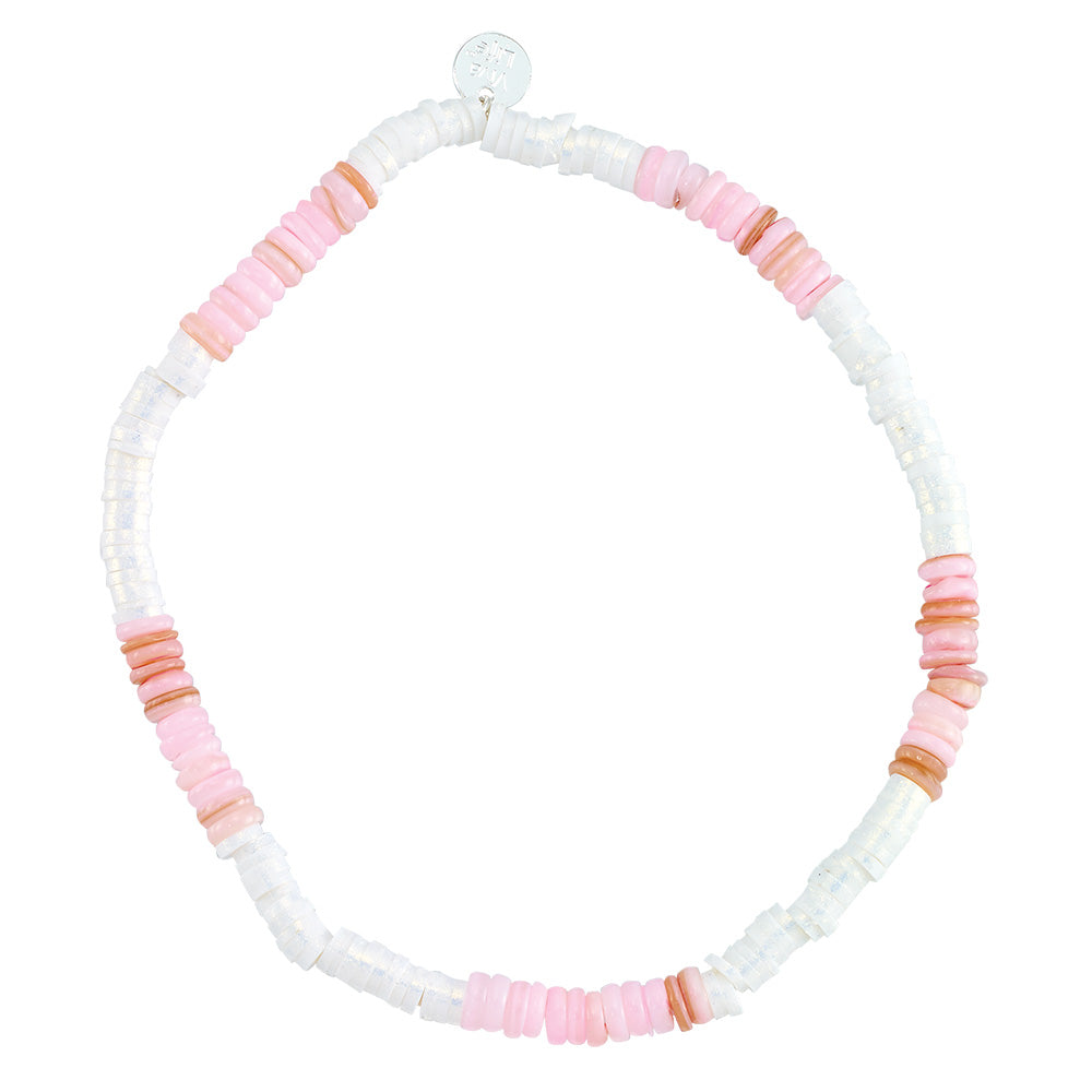 Shell and Pearlized Fimo Stretch Bracelet