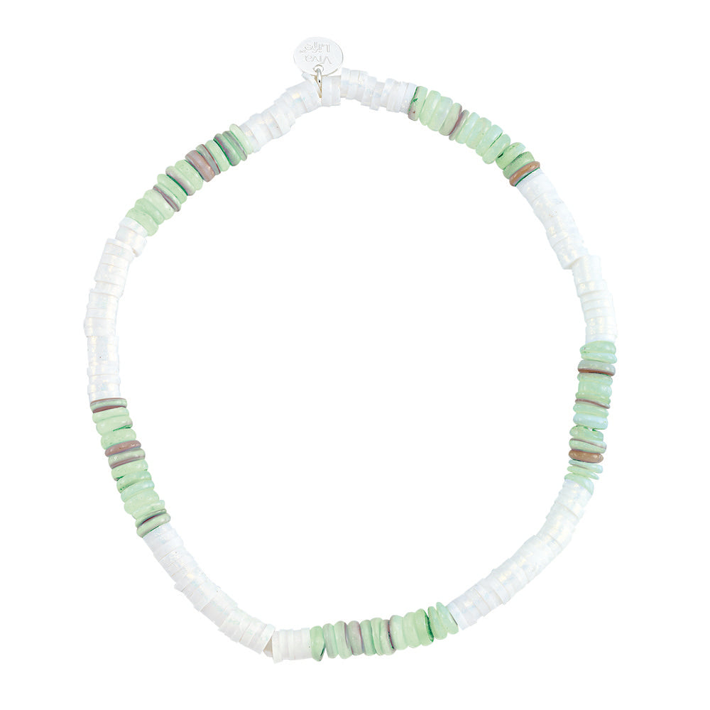 Shell and Pearlized Fimo Stretch Bracelet