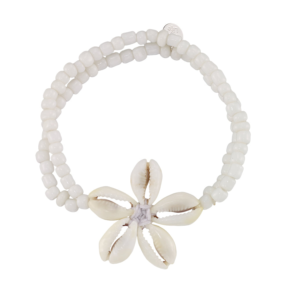 Flower Cowrie Double Strand Stretch Bracelet