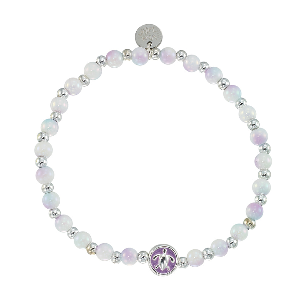 Enamel Turtle Acrylic Bead Bracelet