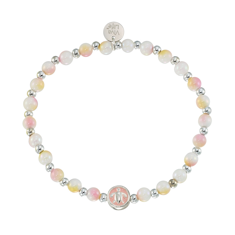 Enamel Turtle Acrylic Bead Bracelet