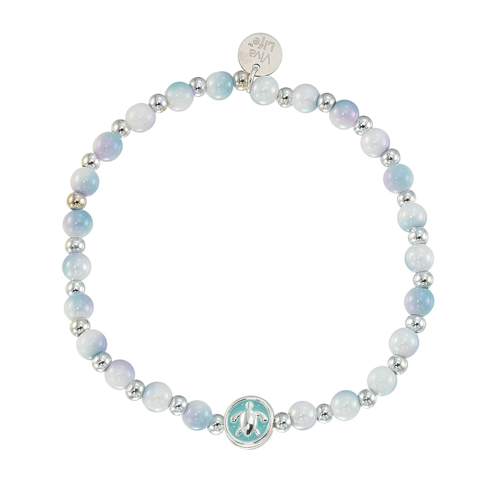 Enamel Turtle Acrylic Bead Bracelet