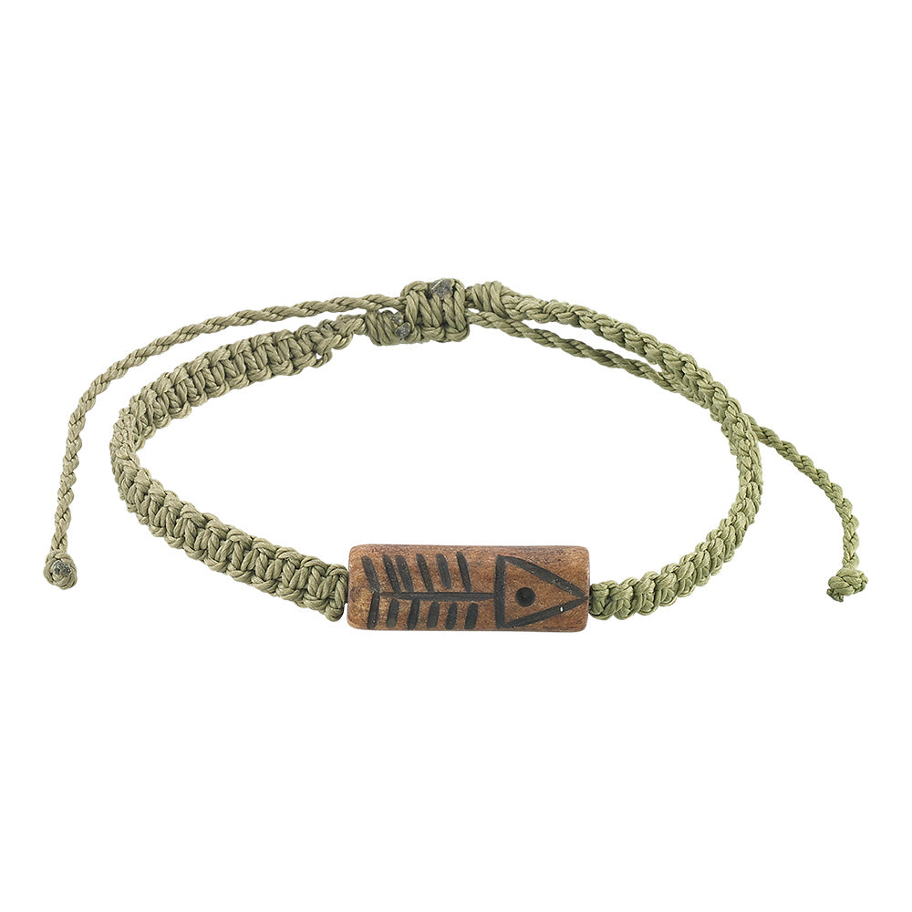 Macrame Wooded Fish Bracelet