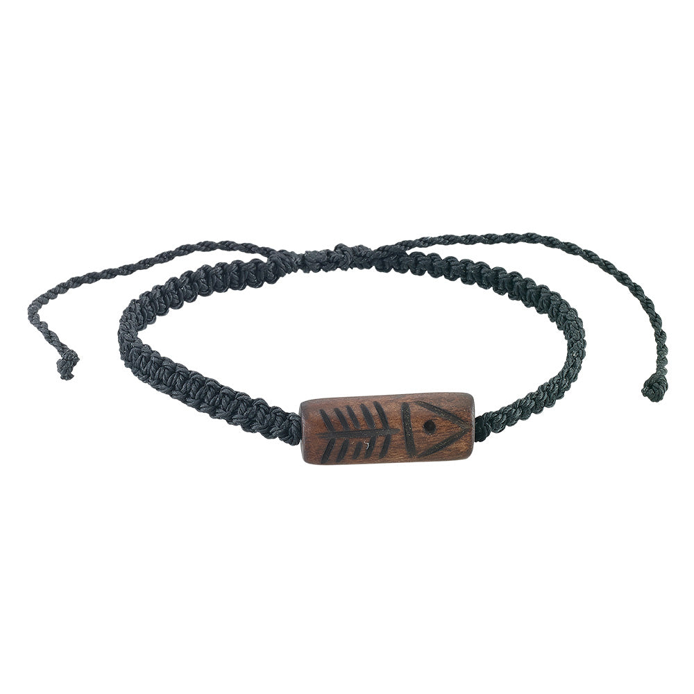 Macrame Wooded Fish Bracelet
