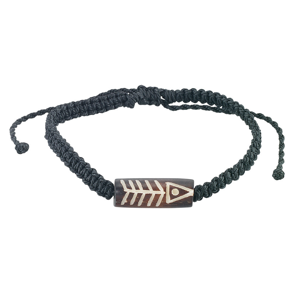 Macrame Wooded Fish Bracelet