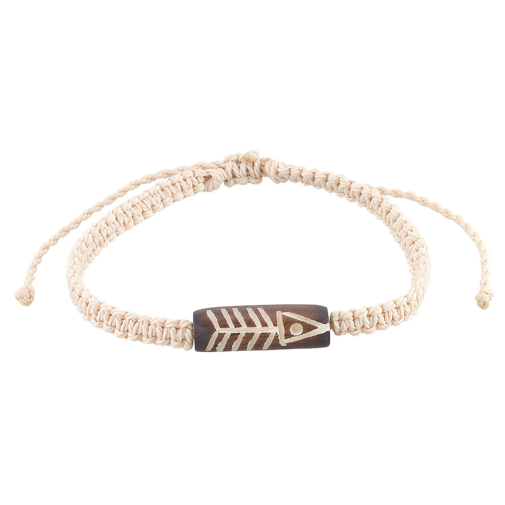 Macrame Wooded Fish Bracelet